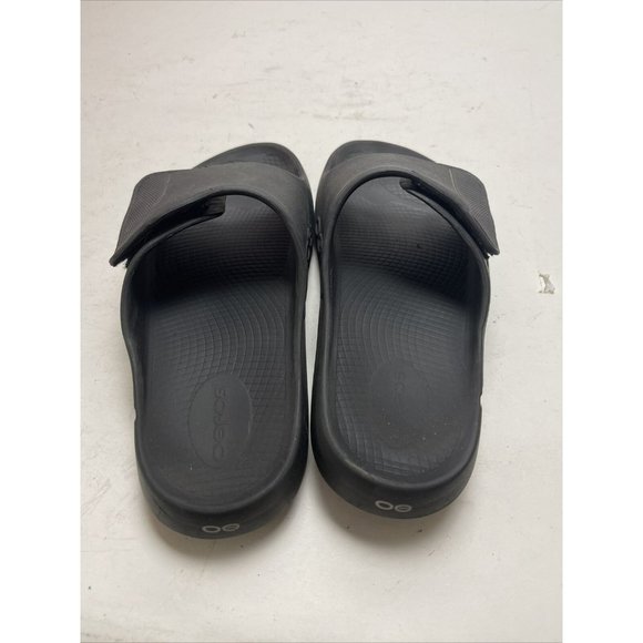 Oefos Black Slip On Rubber Slides Mens Size 12 - Picture 6 of 7